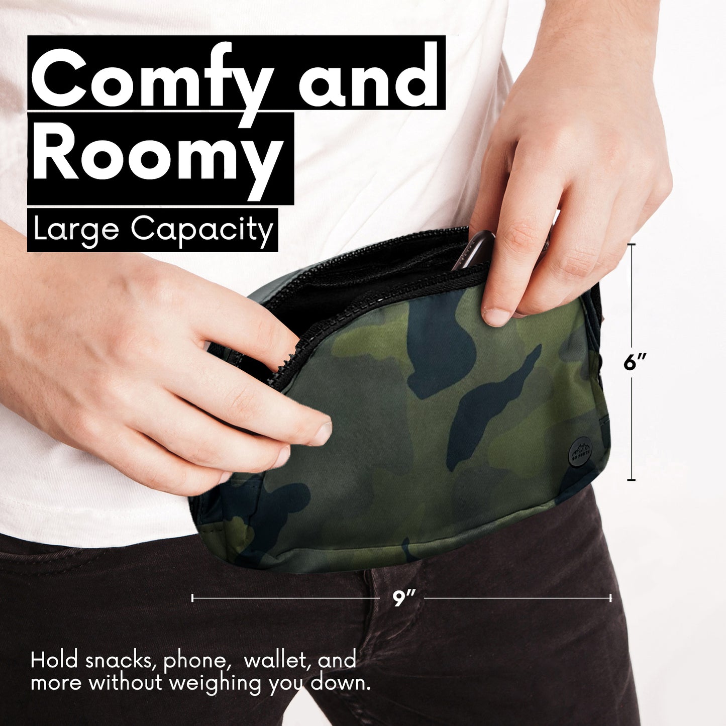 Cross Body Belt Bag (Green Camouflage)