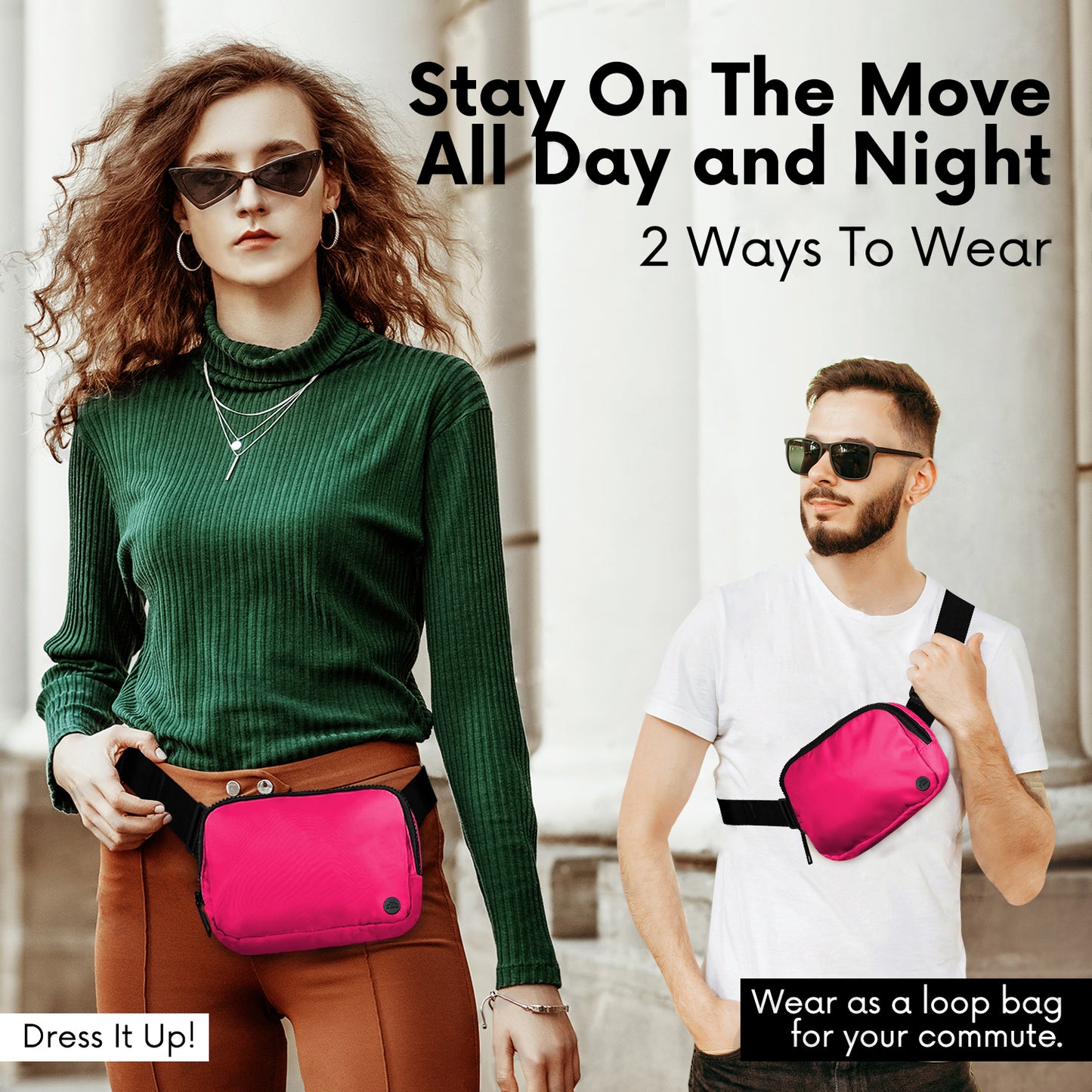 Cross Body Belt Bag (Pink - Fuchsia)